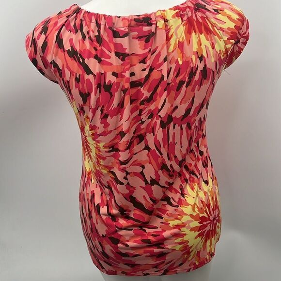 Axcess dahlia floral short sleeve top size large - Picture 4 of 5